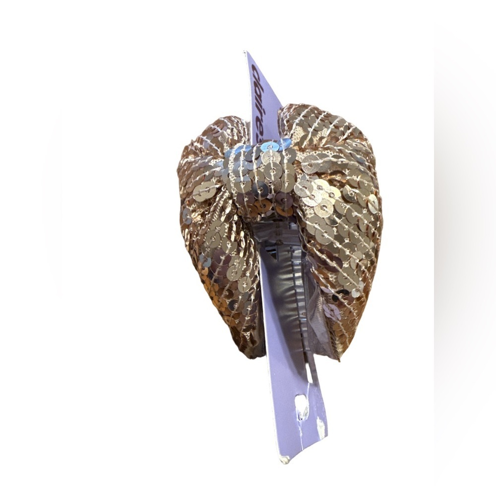 Gold Sequin Hair Bow Clip